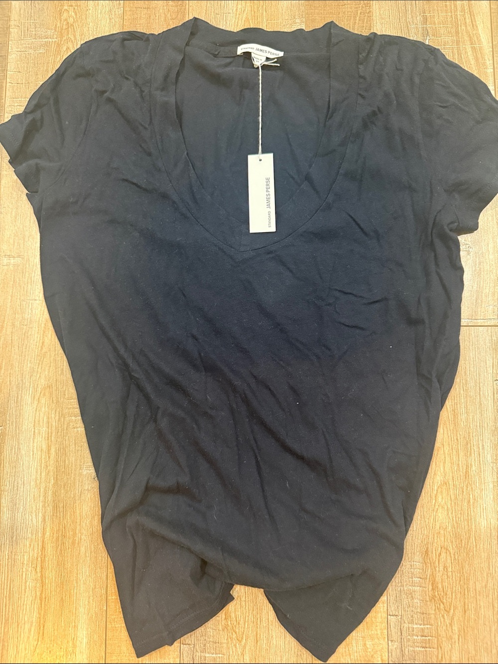 James Perse Black V-Neck Short Sleeve Tee